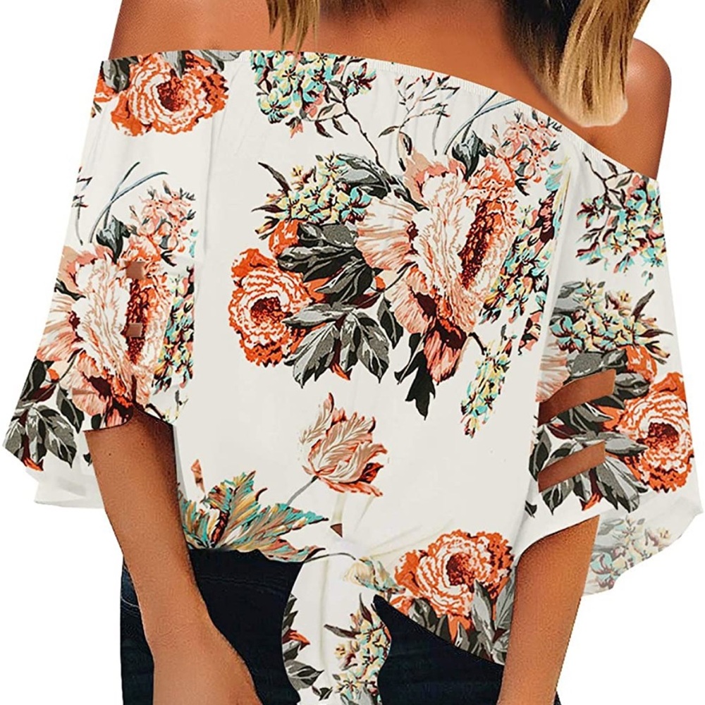 Off shoulder floral top